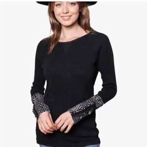 Able Distressed Thermal Long-sleeved Sweater US L